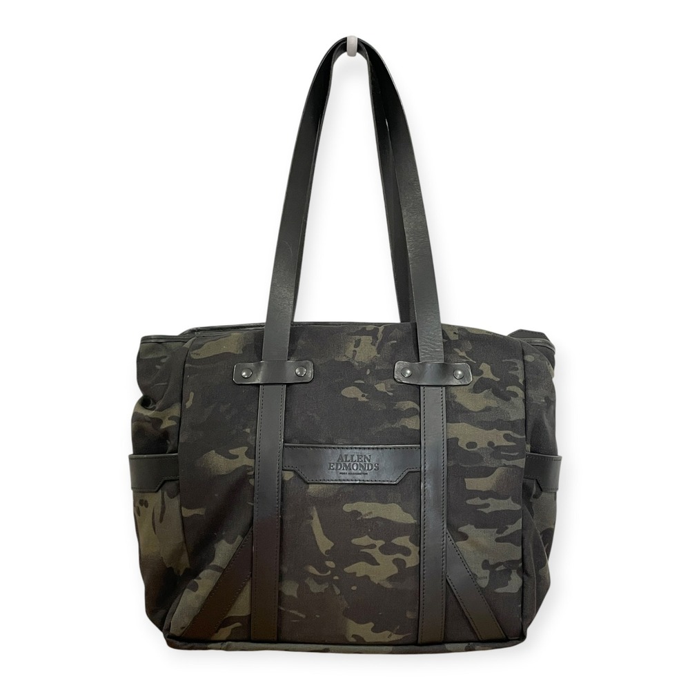 Allen Edmonds x Josh Buller Camo Canvas Leather Trim Tote Bag Commuter Travel